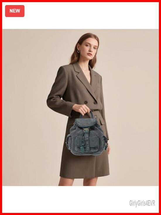 Small Corduroy Backpack 3-in-1 Convertible Purse with Detachable Straps Mini